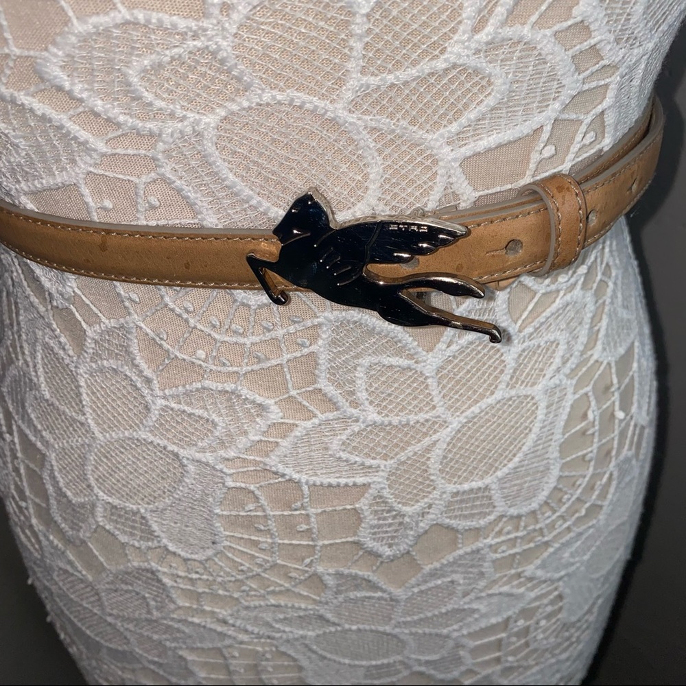 ETRO || tan leather belt 32-in 80 cm